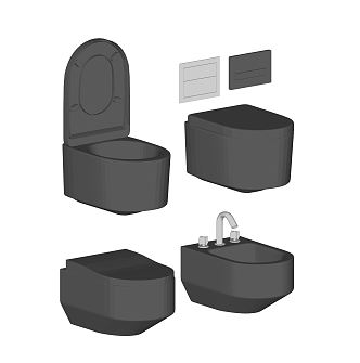 Modern Toilet Minimalist Toilet 3d model