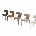 Modern Upholstered Accent Chairs In Light Gray And Brown With Unique Backrest Design