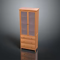 Classic Wooden Wardrobe with Glass Doors and Multiple Drawers for Bedroom Storage
