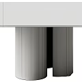 Modern Glass Top Table Featuring Cylindrical Support Columns And Sleek Design 3d model