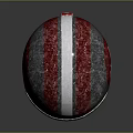 Stylish Red And Silver Motorcycle Helmet With White Stripe And Graphics