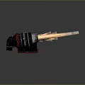 Rocket Propelled Weapon With Flaming Jets And Metallic Double Thrusters Design