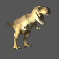 Reptile Tyrannosaurus Rex Dinosaur 3D Model Showing Open Mouth And Sharp Teeth