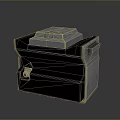 Modern Black And Gray Computer Case With Top Cover Side Handle And Red Button