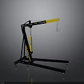 Portable Lifting Crane With Black Frame Yellow Boom And Chain Hook