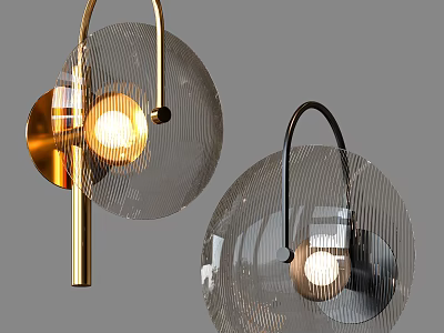 Modern Wall Lamp With Glass Shade And Metal Frame For Home Decorative Lighting 3d model