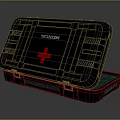 Black Medical Device First Aid Kit With Red Cross Portable Emergency Storage Case