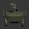 Green Armored Military Functional Vehicle With Multi Wheeled Design And Roof Turret
