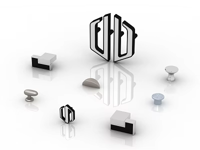 Modern Cabinet Handles with Diverse Shapes Multiple Designs and Metal Finishes 3d model