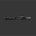 Futuristic Pistol with Metallic Body Wooden Grip and Detailed Structural Design Elements