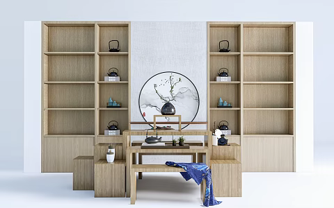 New Chinese Style Exhibition Rack Exhibition Booth Exhibition Rack Bogu Rack Wenchuang Exhibition Rack Decorative Cabinet Decorative Rack 3d model