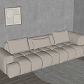 Multiplayer Sofa Modern Sofa Living Room Sofa Sofa Log Style Sofa Straight Row Sofa Straight Sofa 3d model