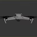 White Modern Drone with Four Propellers and Orange Accents 3d model