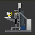 Yellow Gray Industrial Machinery With Control Panel Conveyor Belt And Mechanical Arm For Manufacturing Processing