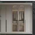 Modern Light Colored Wardrobe With Glass Doors Built In Lighting And Storage Design