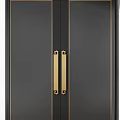 Elegant Modern Interior Design Featuring Black Double Doors With Gold Accents 3d model
