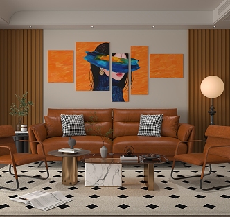 Sofa background wall 3d model