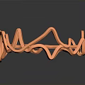 Stylish Orange Lifestyle Bracelet With Intricate Wave Design And Smooth Finish