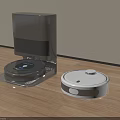 Smart Robot Vacuum Cleaner Automatic Floor Cleaning With Charging Dock On Wooden Floor