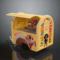 Mamas Doggie Diner Yellow Food Cart With Dog Images And Pet Food