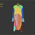 White High Neck Long Sleeve Layered Dress With Modern Minimalist Design