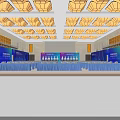 Modern Luxury Spacious Banquet Hall With Exquisite Ceiling Lights And Professional Stage Lighting