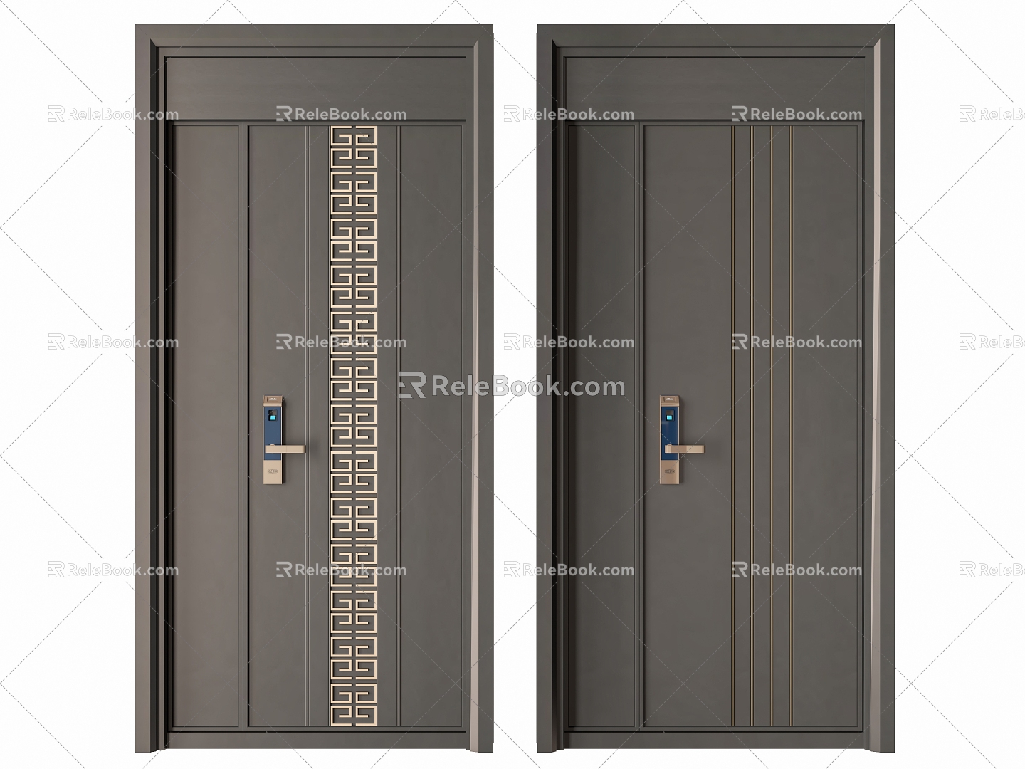 New Chinese-style security door 3d model