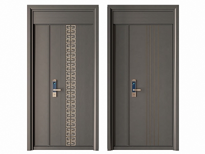 New Chinese-style security door 3d model