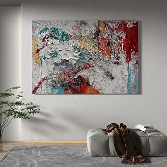 Modern minimalist abstract decorative painting 3d model