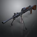 Browning machine gun Browning Gatling White Browning machine gun machine gun bullet military 3d model