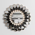 Decorative Wall Mirrors With Modern Geometric Patterns And Gold Black Frames 3d model