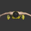 3D Rendered USA Athlete Wearing 1985 Number Vest Green Shorts And Yellow Shoes