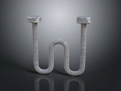 Heavy Duty Industrial Metal U Shaped Bolts Hardware Tools With Square Head Design 3d model
