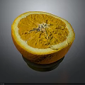 Fresh Half Cut Orange Showcasing Juicy Segments And Bright Peel 3d model