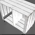White Open Wooden Storage Shelf With Wheels Sturdy Design For Home Storage
