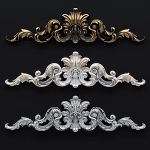 European-style carved lines 3d model