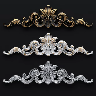European-style carved lines 3d model