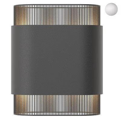 Modern Black Wall Sconce With Vertical Gold Stripes And Illuminated Design 3d model