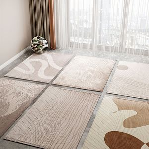 Modern Square Carpet Plain Carpet 3d model