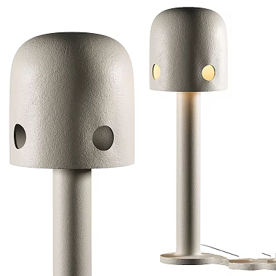 Elegant Modern Floor Lamp With Cylindrical Metal Shade And Warm Ambient Lighting Design 3d model
