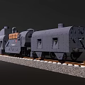 Gray NavalY Scale Train Model On Railway Tracks With Detailed Design