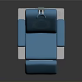 Blue Modern Office Chair With Adjustable Backrest Armrests And White Base