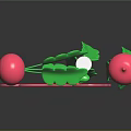 Fresh Red Radishes With Green Leaves And Sliced White Rounds On Black Surface