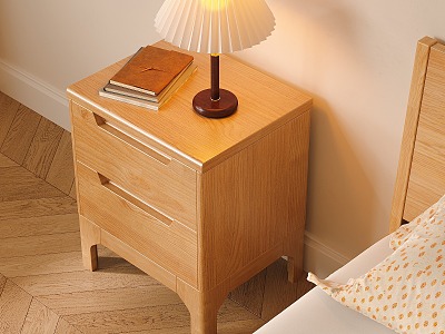 Simple Log Bedroom Bedside Table 3d model