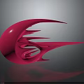 Contemporary Unique Pink Abstract Sculptural Furniture Featuring Smooth Curved Flowing Lines