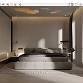 Modern Bedroom Interior Design With Comfortable Bed Natural Light Curtains And Nightstand