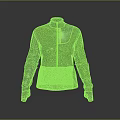 Green And Silver Jacket With Stand Collar Long Sleeves Modern Fashion Design