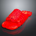 Red Lobster Shaped Slippers With Glossy Finish And Fun Design For Kids