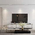 Modern Open Concept Living and Dining Room Interior With Sofa TV Coffee Table And Large Window
