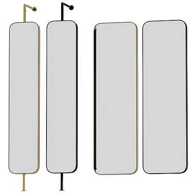 Elegant Modern Rectangular Mirrors With Different Frame Colors For Home Decor 3d model